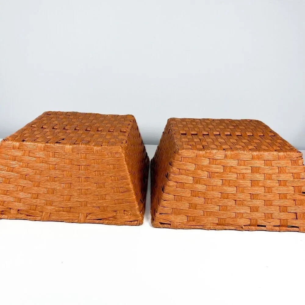 Harvest Home Collections Orange Baskets 10” By 10” Used W/Tags